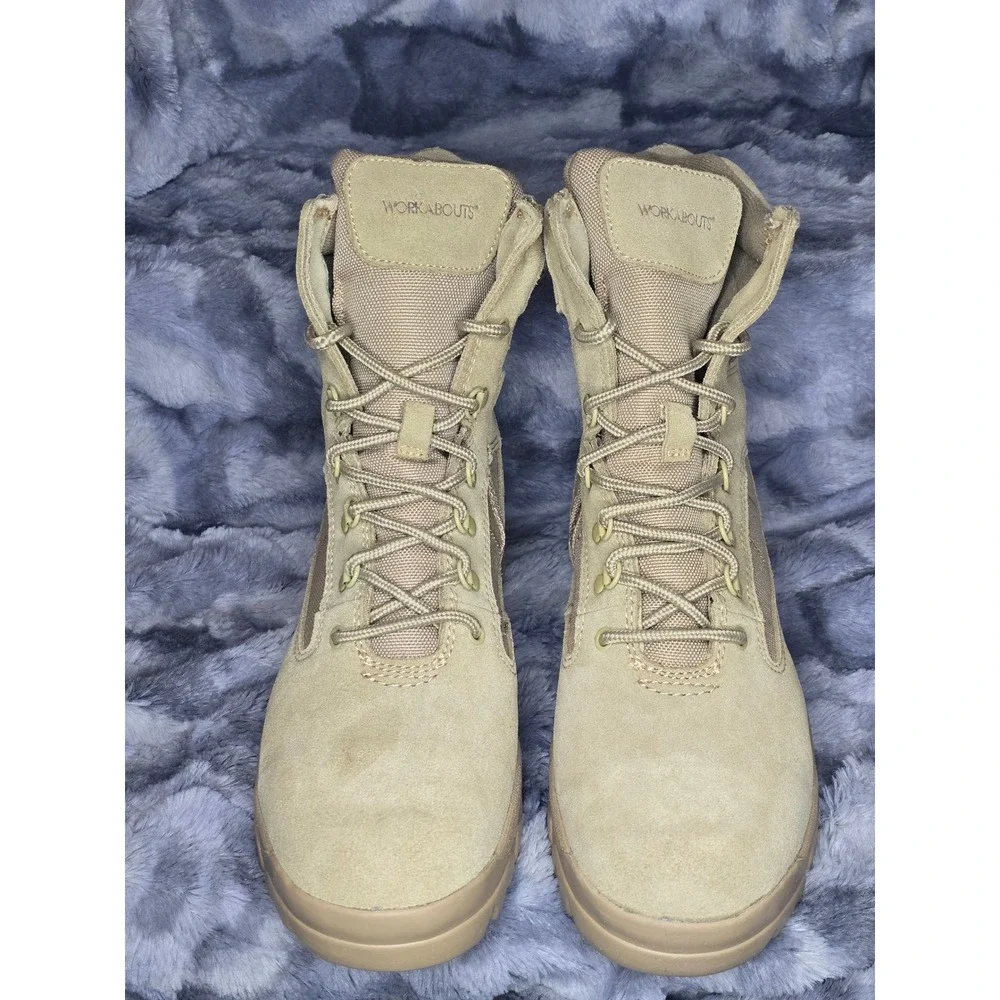 NWB Workabouts Leather Military Tactical Boots side zip Tan Mens Size 12D Desert